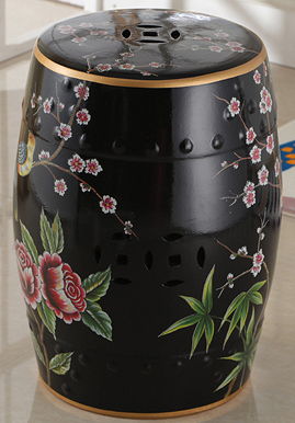Taboret ceramiczny w orientalnym stylu - Wielobarwny stolik pomocniczy do Twojego salonu