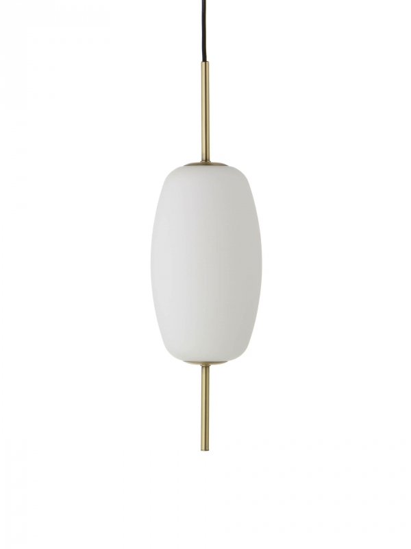 Cylindyczna lampa wisząca Molly  - mosiądz, szkło wielkość S