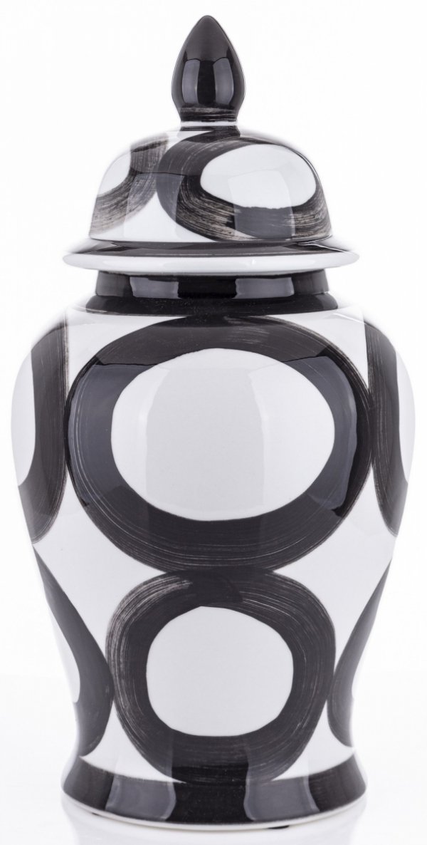 Pojemnik ceramiczny wazon z chińskiej ceramiki biało czarny