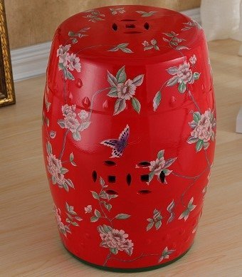 Stołek ceramiczny - Taboret z ceramiki chińskiej - Wielokolorowy mebel do salonu