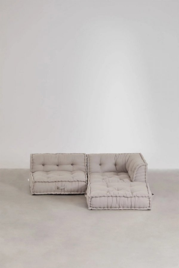 Bawełniana sofa modułowa 3 częściowa do salonu boho Daisy kolory szary kret