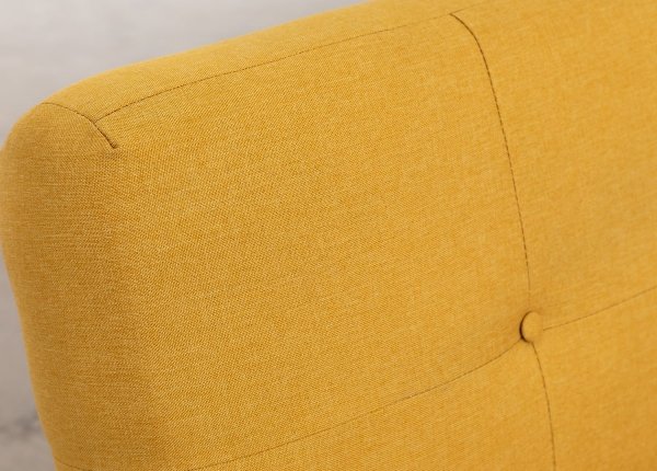 Sofa z funkcją spania do salonu 3-osobowa drewno i len pomarańczowa