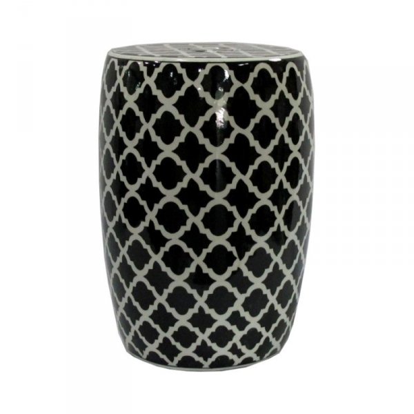 Ceramiczny stolik w czarno-białym kolorze