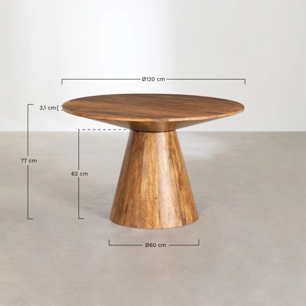 Okrągły stół do jadalni Chase 120 cm mango