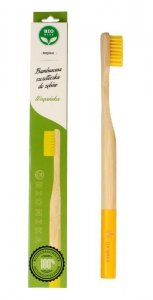 Biomika Szczoteczka do zębów bambusowa miękka - żółte włosie  1szt
