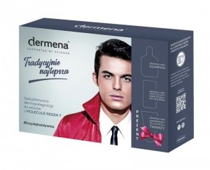 Dermena Supported By Science Men Zestaw prezentowy (szampon 200ml+krem po goleniu 50ml+żel do mycia twarzy 150ml)