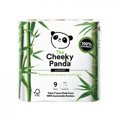 THE CHEEKY PANDA 100% Bambusowy Papier toaletowy trzywarstwowy - 9 rolek