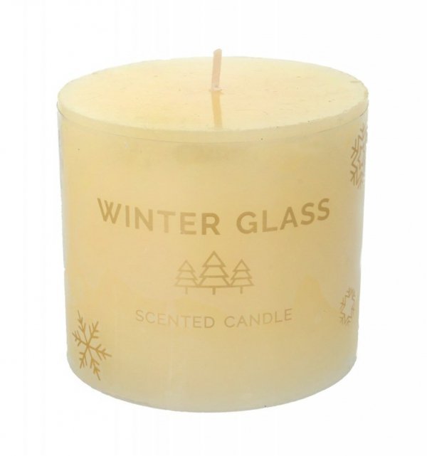 ARTMAN Boże Narodzenie Świeca zapachowa Winter Glass kremowa - walec mały 1szt