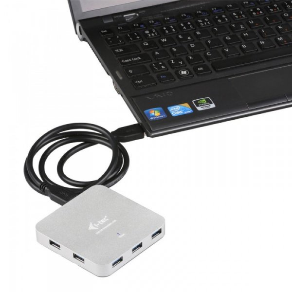 i-tec USB 3.0 Metal Charging HUB 7 Portów z zasilaczem, Plug & Play, funkcja ładowania