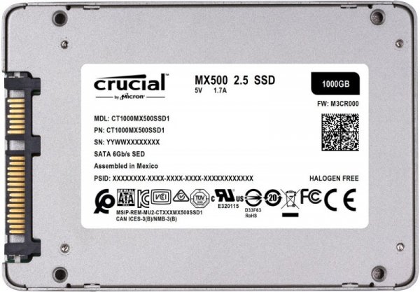 Crucial MX500 1TB Sata3 2.5&#039;&#039; 560/510 MB/s