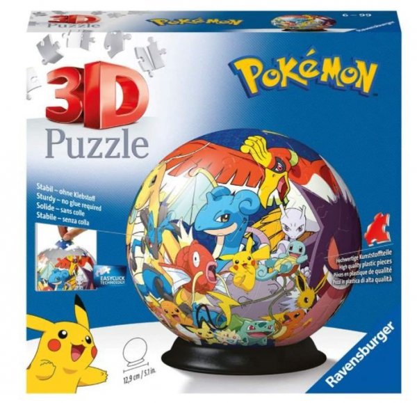 Ravensburger Polska Puzzle 72 elementy 3D Kula, Pokemon