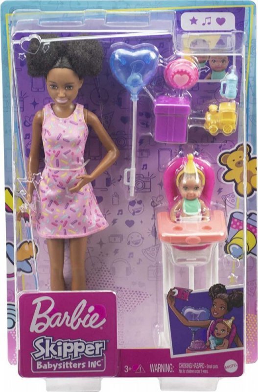 Mattel Lalka Barbie Skipper Klub Opiekunek Krzesełko Mini Urodziny GRP41
