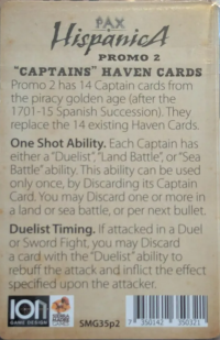 Pax Hispanica Game Promo Pack #2 - Captains Haven Cards 