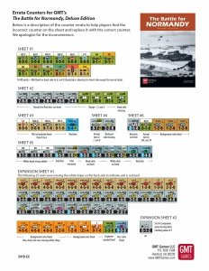 The Battle for Normandy, Deluxe Ed. Errata Countersheet 