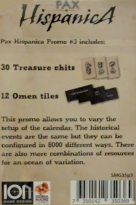 Pax Hispanica Game Promo Pack #3 - Omens and Treasures 