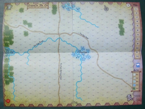 LOYAULTE ME LIE: Bosworth Field, 1485 canvas map 17&quot; x 22&quot;