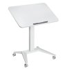 Mobilne biurko stolik na laptop Maclean, białe, pneumatyczna regulacja wysokości, 80x52cm, 8kg max, 109cm wys, MC-453W