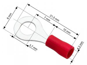43-012# Konektor oczkowy izolowany l śruba3,7 kabel4,3mm