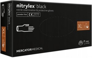Rękawice nitrylowe czarne mercator nitrylex basic rozmiar xl 100 szt.