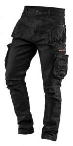 Spodnie robocze 5-kieszeniowe DENIM, czarne, rozmiar XL