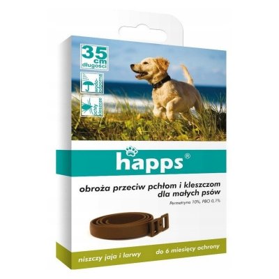 Obroża przeciw pchłom i kleszczom dla małych psów Happs