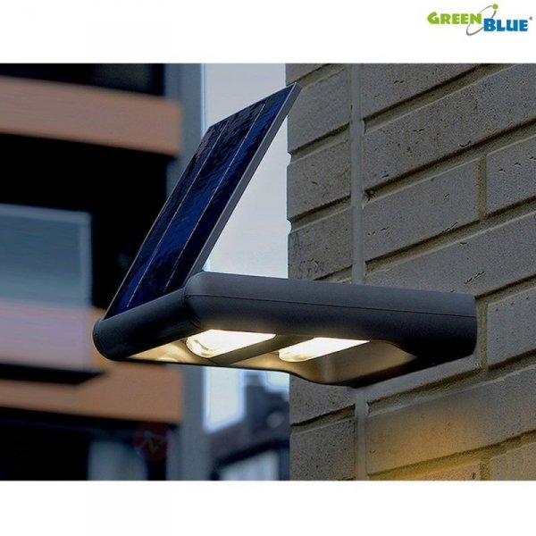 Solarna lampa ścienna GreenBlue GB131 LED 12W  - dwia niezależne kierunki światła