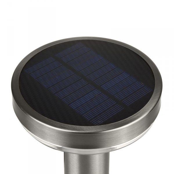 Solarna lampa LED Maclean, z czujnikiem, 3 tryby,wbijana, Li-ion 18650, IP44, 3,7V, 1200 mAh, Chrom matt, MCE465 C/M
