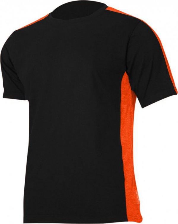 Koszulka t-shirt 180g/m2, czarno-pomarańcz., "l", ce, lahti