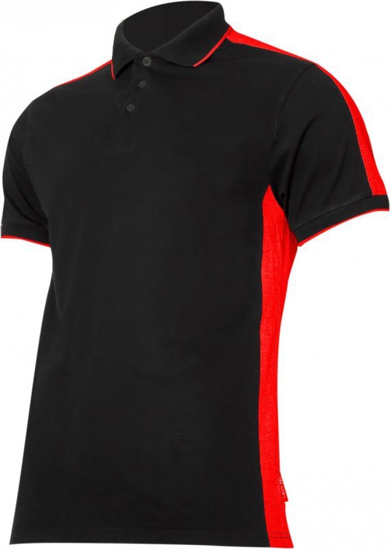 Koszulka polo  190g/m2, czarno-czerwona, "s", ce, lahti