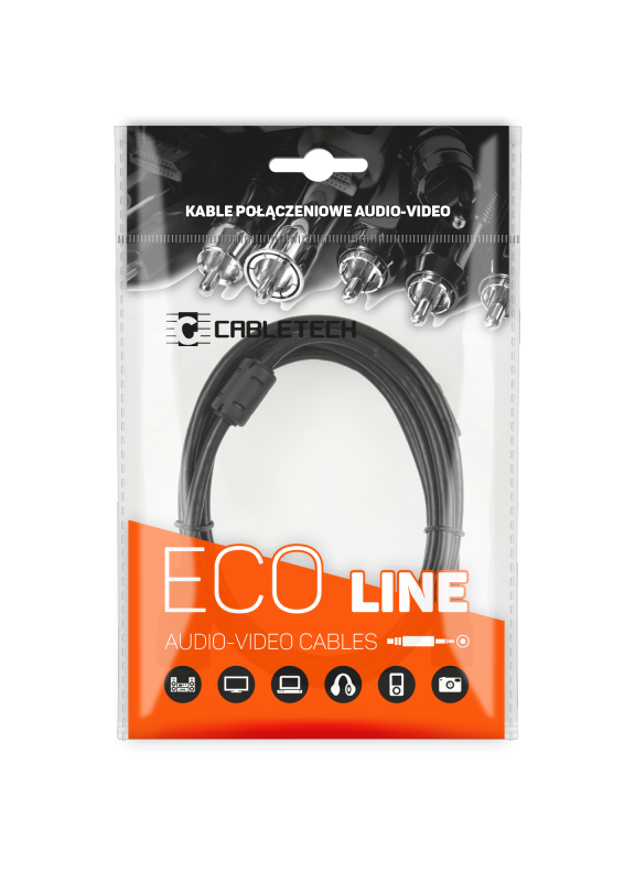 Kabel wtyk jack 3.5 - 2RCA 1.0m Cabletech Eco-Line