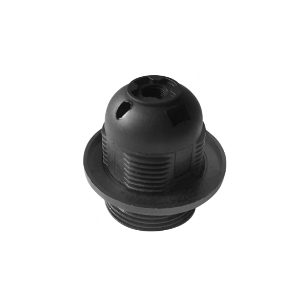 Oprawka termoplastyczna E27 z kołnierzem, czarna