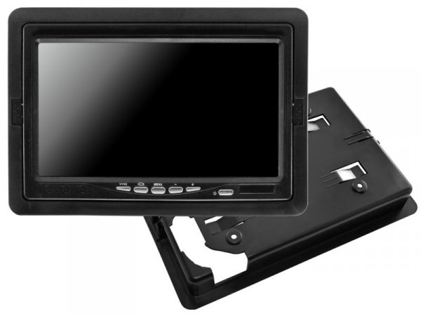 Monitor samochodowy lcd 7cali z obsługą do 2 kamer i czujnikami parkowania