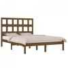 Rama łóżka, miodowy brąz, lite drewno sosnowe, 140 x 190 cm