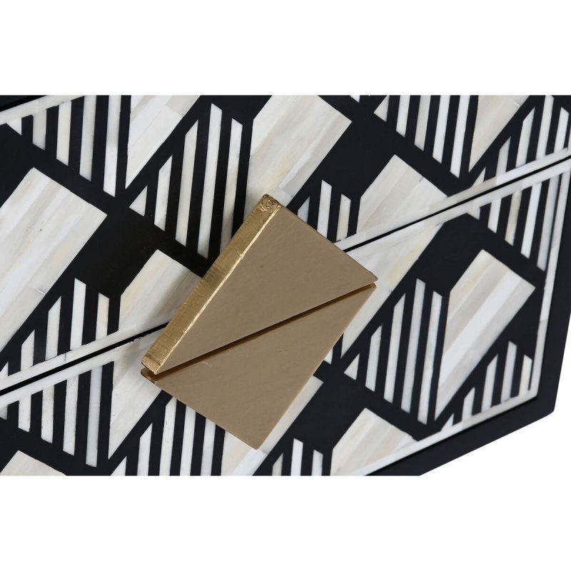 Stolik Nocny DKD Home Decor Czarny Biały Kość Żywica Drewno MDF (50 x 35 x 50 cm)