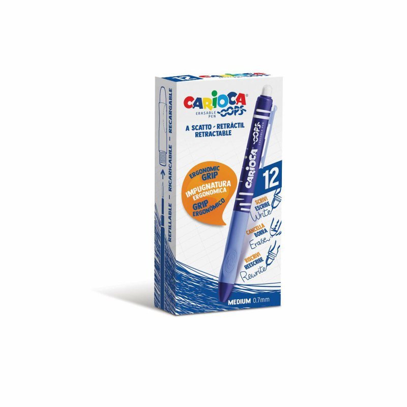 Pióro Carioca Oops Niebieski 0,7 mm (12 Sztuk)