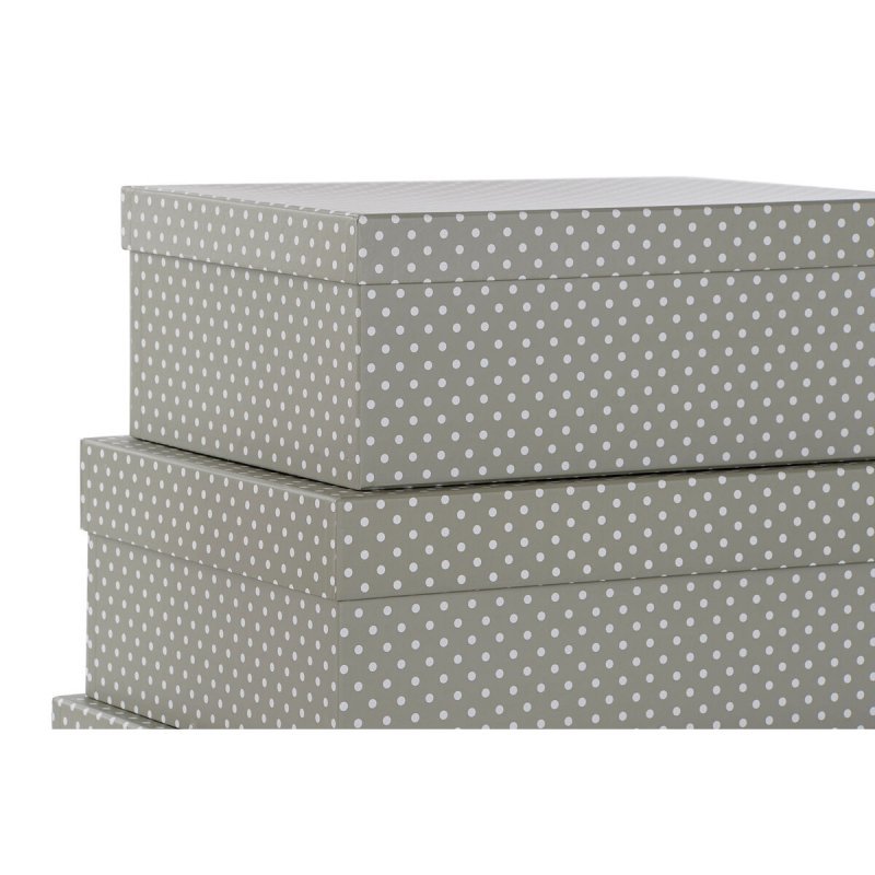 Zestaw pudełek do łączenia w organizer DKD Home Decor Krety Szary Biały Karton (43,5 x 33,5 x 15,5 cm)