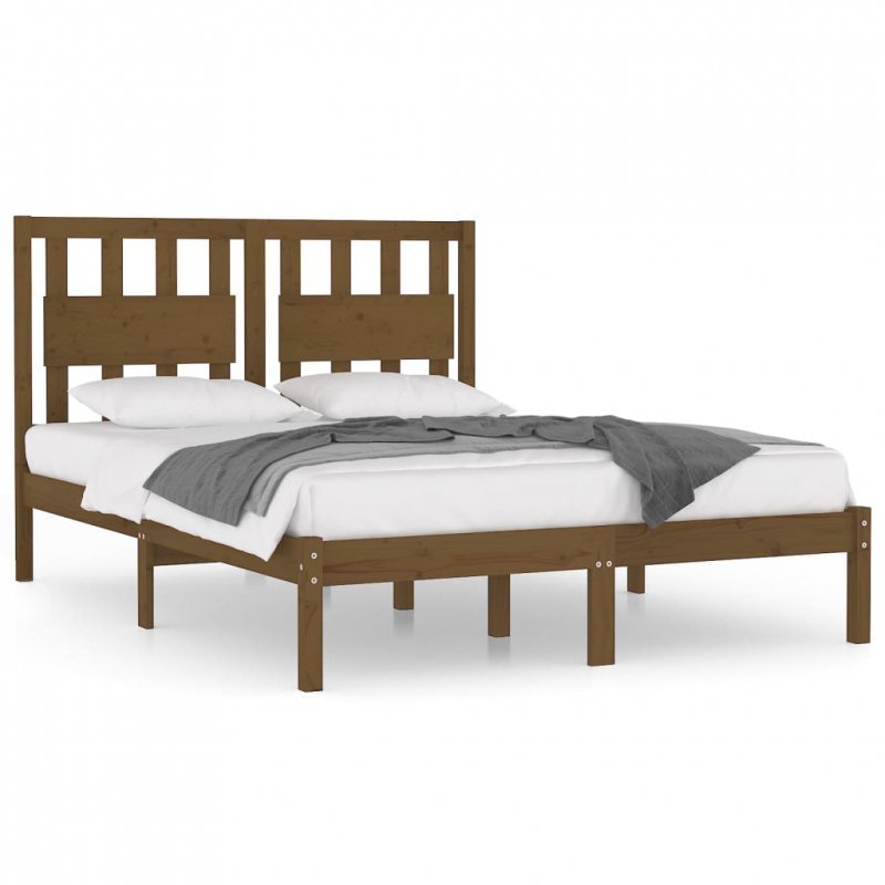 Rama łóżka, miodowa, lite drewno sosnowe 180x200 cm Super King