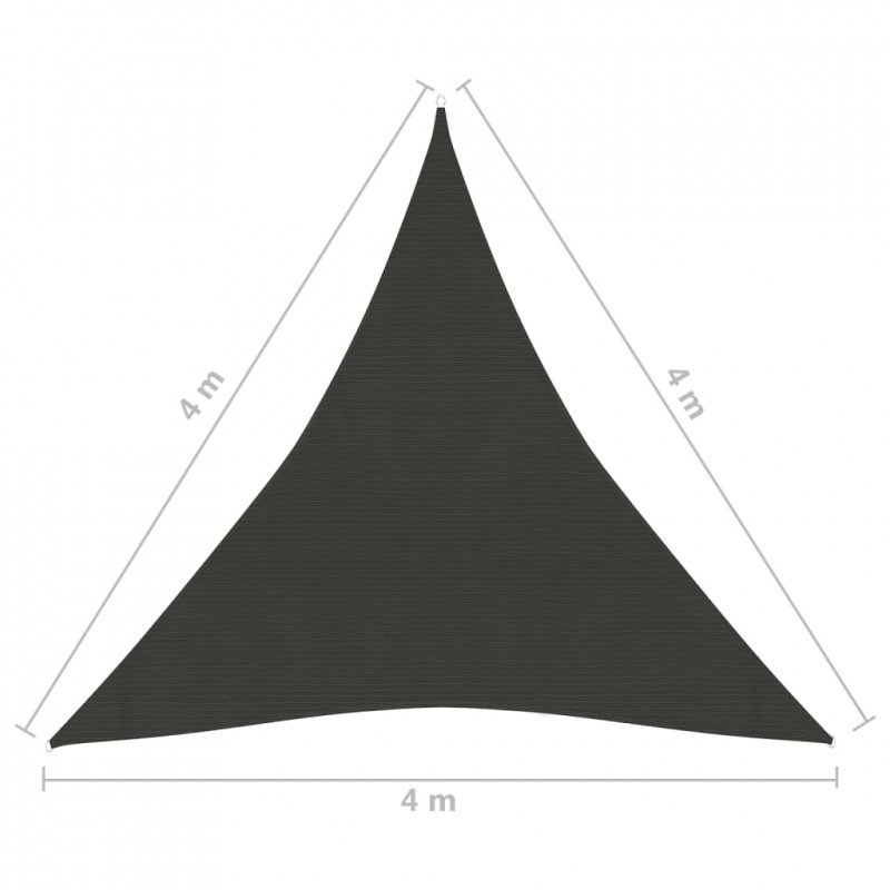 Żagiel przeciwsłoneczny, 160 g/m², antracytowy, 4x4x4 m, HDPE