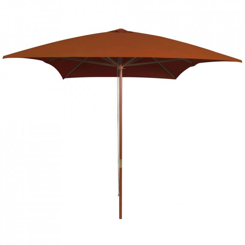 Parasol ogrodowy na drewnianym słupku, terakota, 200x300 cm