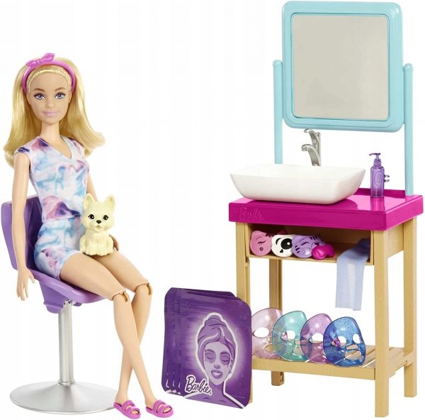 Barbie Zestaw Domowe Spa Maseczka na Twarz HCM82
