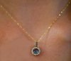 Komplet diament  topaz naszyjnik kolczyki złoto 585 