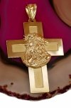 Wisior masywny krzyż wizerunek Jezus  5CM złoto 585 