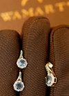 Komplet diament  topaz naszyjnik kolczyki złoto 585 