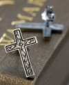 Kolczyki krzyże artystyczne srebro 925 rod