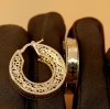 Kolczyki 6MM koła ażur koronka złoto 585 