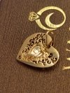 Medalik serce koronka retro złoto 585