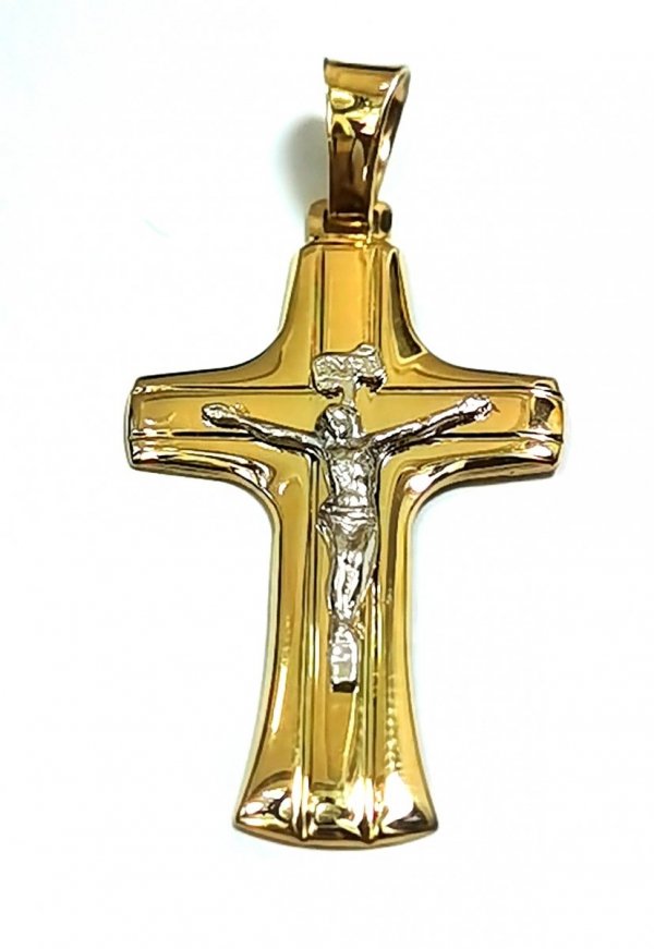 Krzyż szeroki z wizerunkiem złoto 585 