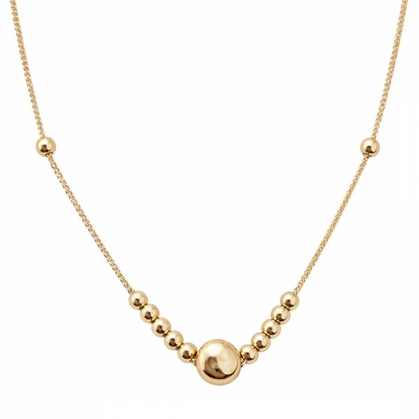 Naszyjnik z ruchomymi kulami złoto 585