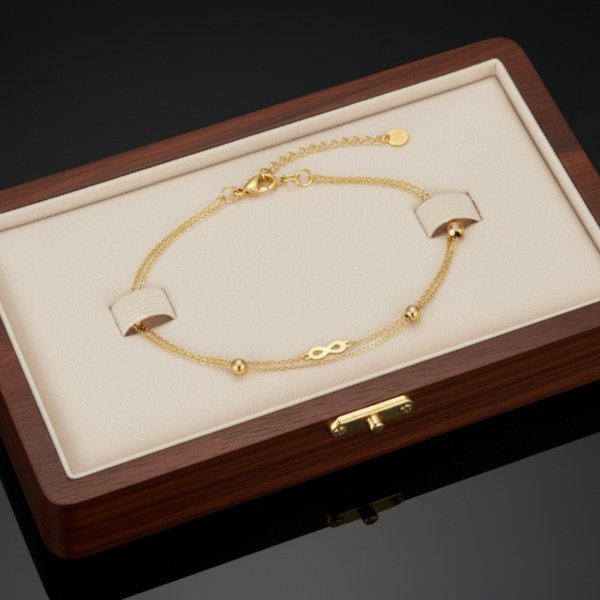 Bransoletka z symbolem infiniti 19cm złoto 585