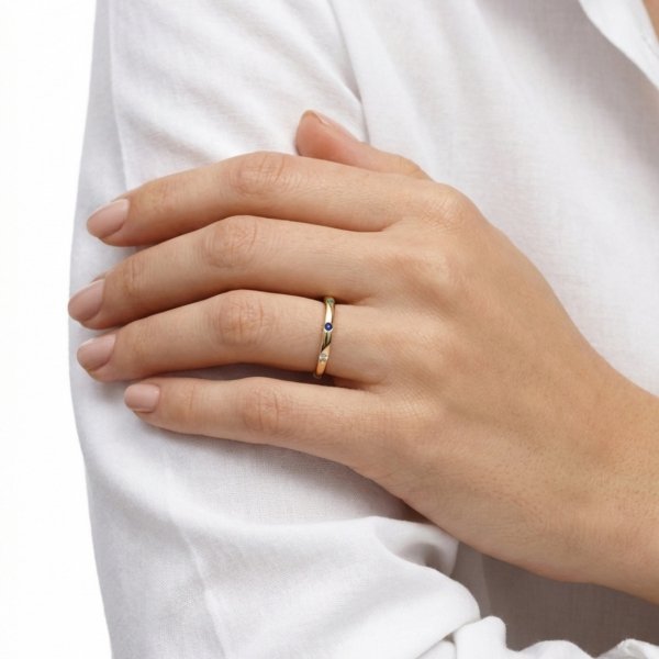 Pierścionek kolorowe kamienie R.11/12 złoto 585